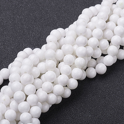 Natural Mashan Jade Round Beads Strands G-D263-6mm-XS01-1