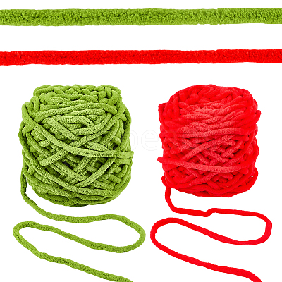 2 Skeins 2 Colors Super Bulky Chenille Polyester Yarn OCOR-CY0002-63B-1