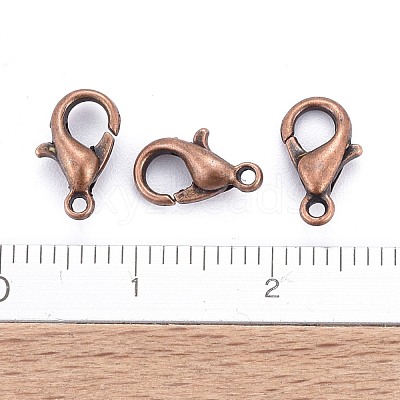 Red Copper Tone Zinc Alloy Lobster Claw Clasps X-E103-NFR-1
