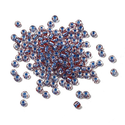 Transparent Stripe Glass Seed Beads GLAA-NH0001-06I-1