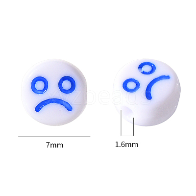 White Opaque Acrylic Beads MACR-YW0001-20D-1