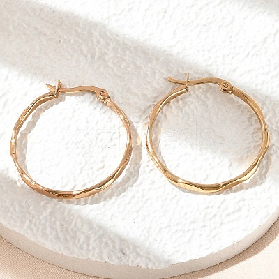 Ion Plating(IP) 304 Stainless Steel Hoop Earrings EJEW-L215-29G-1