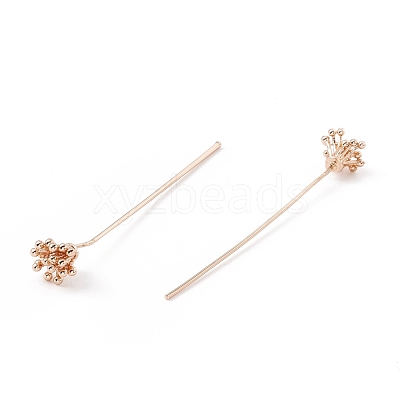 Brass Flower Head Pins KK-G413-04KCG-1