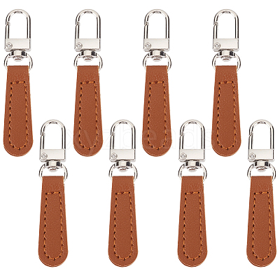 8Pcs PU Leather Zipper Pulls for Handbags Luggage and Jacket FIND-CL0002-09A-1