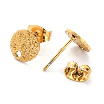 Ion Plating(IP) 304 Stainless Steel Stud Earring Findings STAS-O144-01A-G-1