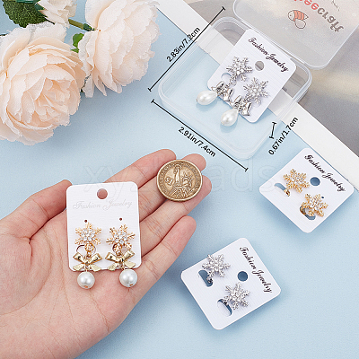 2 Pairs 2 Colors Brass Micro Pave 3A Clear Cubic Zirconia Clip-on Earrings EJEW-BBC0001-59-1