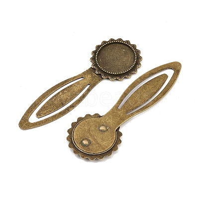 20mm Tray Bookmark Cabochon Settings X-PALLOY-S033-40AB-NR-1