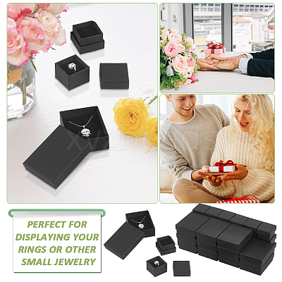 32Pcs 2 Style Kraft Cotton Filled Cardboard Paper Jewelry Set Boxes CBOX-NB0001-32-1