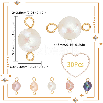 30Pcs Potato Natural Cultured Freshwater Pearl Connector Charms FIND-SC0005-37-1