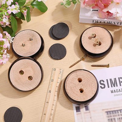 Wood Round Furniture Legs FIND-WH0199-412A-1