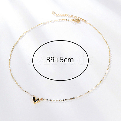 Golden Brass Heart Pendant Necklace for Women WZ0134-1-1-1