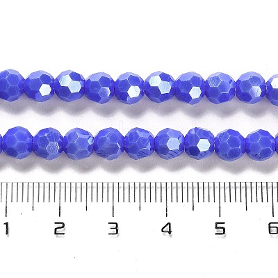 Electroplate Opaque Glass Beads Strands EGLA-A035-P6mm-A07-1