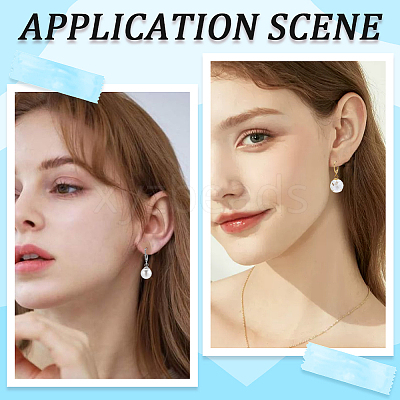 60Pcs 2 Colors 304 Stainless Steel Leverback Earring Findings STAS-SC0006-48-1