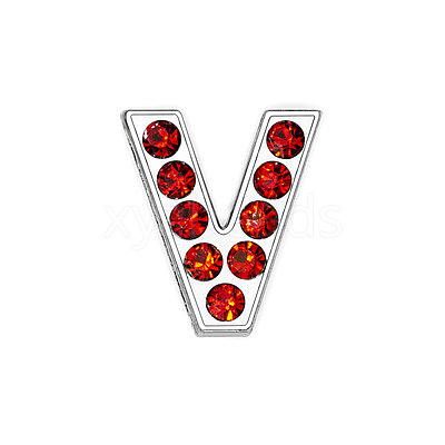 Glass Rhinestone Slide Charms PALLOY-TAC0018-02-V-1