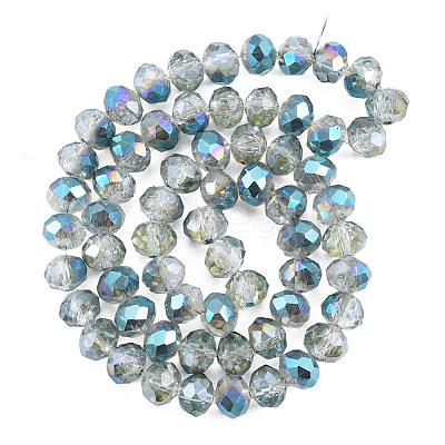 Transparent Crackle Electroplate Glass Beads Strands X-EGLA-T008-028-B06-1