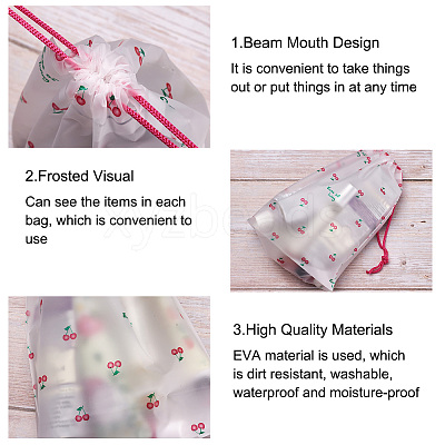 60Pcs 4 Style Plastic Frosted Drawstring Bags ABAG-FW0001-03-1
