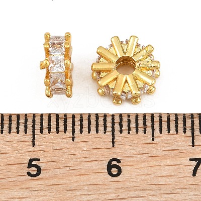 Brass Pave Clear Cubic Zirconia Beads CU-CBA6A75-20G-1