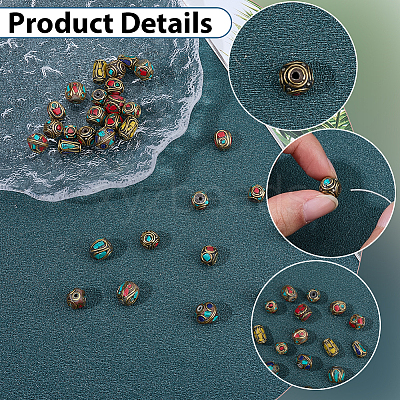 50Pcs Handmade Tibetan Style Beads TIBEB-SP0001-21-1