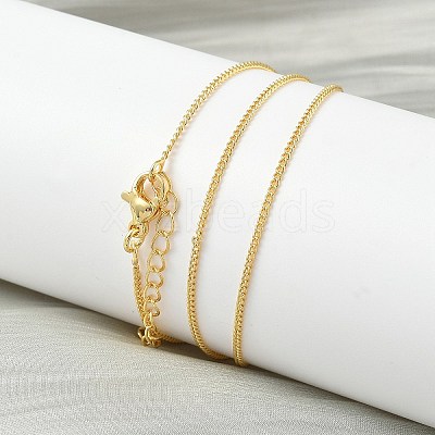 1.2MM Brass Curb Chain Necklaces for Women NJEW-K271-03G-1