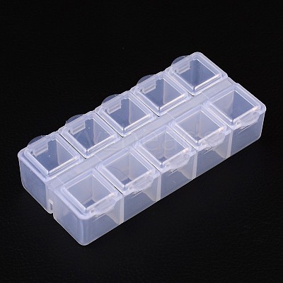 Cuboid Plastic Bead Containers X-CON-N007-01-1