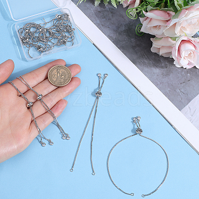 12Pcs Rack Plating Adjustable Brass Slider Bracelet Making KK-SP0001-80P-1