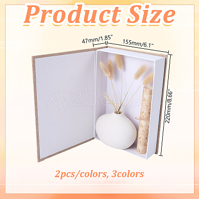 6Pcs 3 Colors Paper with Linen Packing Boxes CON-HY0001-09-1