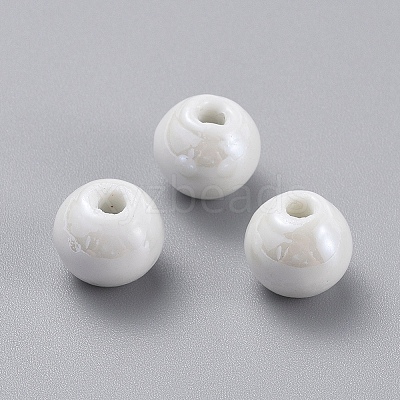 Glazed Porcelain Beads PORC-D001-16mm-04-1