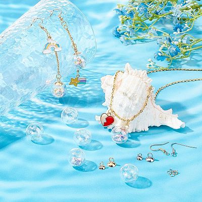 DIY Glass Ball Bottle Drop Earring Making Finding Kit DIY-UN0003-15-1