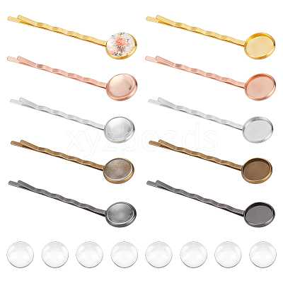 40Pcs 5 Colors Iron Hair Bobby Pin Findings OHAR-UN0010-31-1
