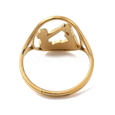 Ion Plating(IP) 304 Stainless Steel Yoga Adjustable Ring for Women RJEW-M149-27G-1