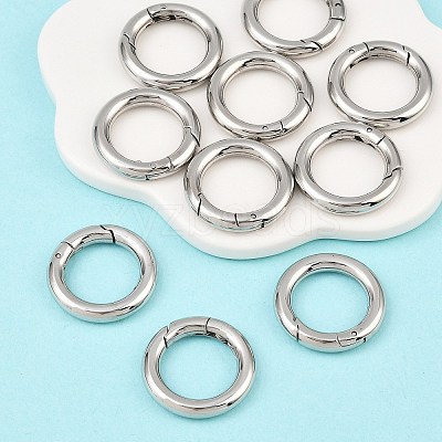 Tarnish Resistant Ring 304 Stainless Steel Spring Gate Rings STAS-E073-06-1