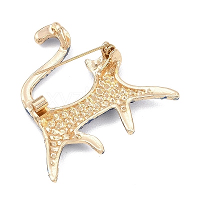 Alloy Rhinestone Lapel Pins for Backpack Clothes LS-JEWB-P055-06G-02-1