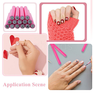 15Pcs 15 Styles Plastic Nail Art Seal Stamps Pens Set TOOL-WH0165-08-1
