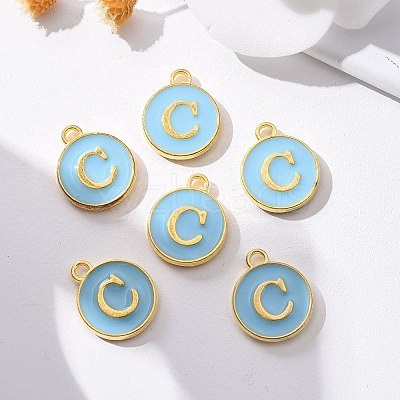 Golden Plated Alloy Enamel Charms ENAM-S118-04C-1