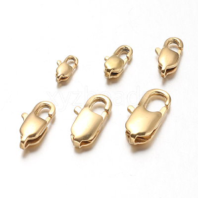 Ion Plating(IP) 304 Stainless Steel Lobster Claw Clasps Hand Polished STAS-F094-05E-G-1