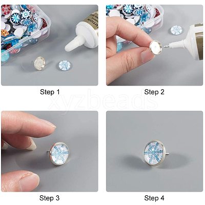 Flatback Glass Cabochons for DIY Projects GGLA-PH0005-12mm-06C-1
