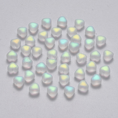 Transparent Spray Painted Glass Beads GLAA-R211-02-C01-1