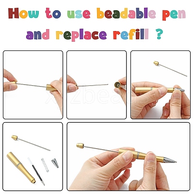 20pcs Diy Beaded Pens Rotating Plastic Beaded Ballpoint Pen Shaft For Diy  Pen Decoration Supplies O