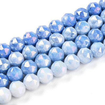 Anti-Tarnish Electroplate Glass Beads Strands GLAA-N010-8mm-02-1