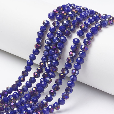 Electroplate Opaque Glass Beads Strands LS-EGLA-A034-P4mm-F14-1