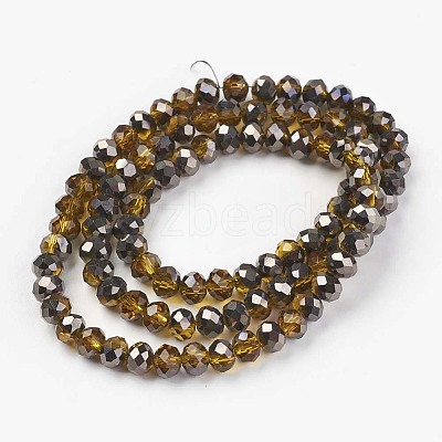 Electroplate Transparent Glass Beads Strands EGLA-A034-T2mm-P09-1