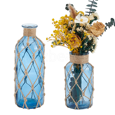 2Pcs 2 Styles Glass Vases AJEW-OC0015-42-1