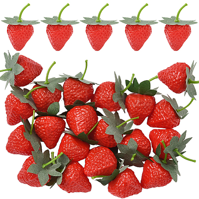 20Pcs Resin Simulated Strawberry AJEW-SP0003-29-1