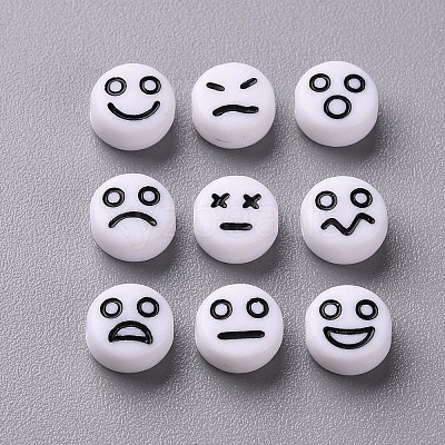 Opaque White Acrylic Beads X-MACR-N008-42-C01-1