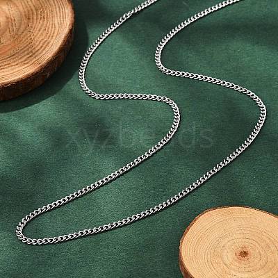 Non-Tarnish Unisex 304 Stainless Steel Curb Chain/Twisted Chain Necklaces STAS-D0002-34P-1