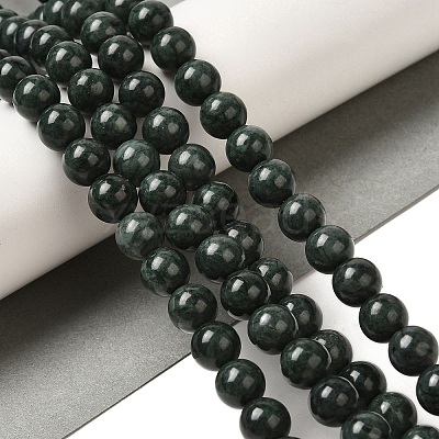 Natural Black Jade Beads Strands G-H067-A03-6MM-1