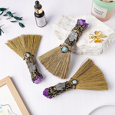 Natural Amethyst Magic Broom PW-WG66193-01-1