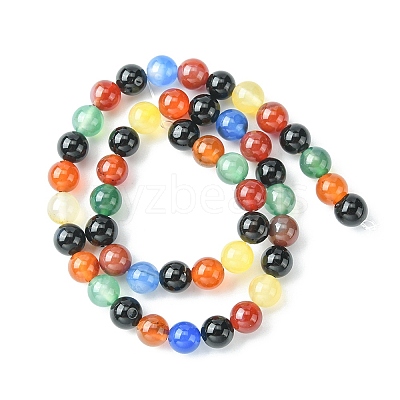Natural Agate Beads Strands G-YW0001-33A-1