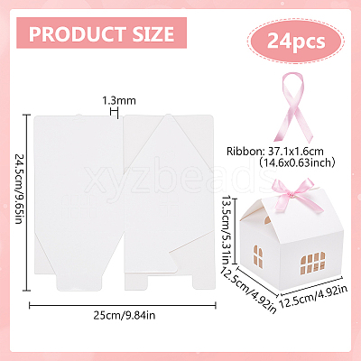 House Shape Paper Jewelry Storage Gift Box CON-WH0088-68-1
