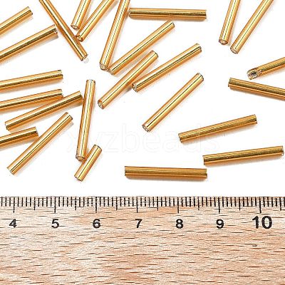 Silver Lined Transparent Glass Bugle Beads SEED-R028-2x20-B01-1